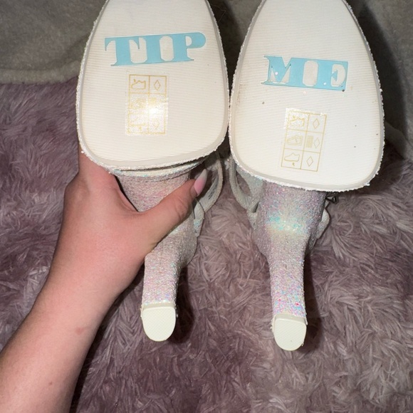 Pleaser Iridescent White Platform Heels - Picture 2 of 6
